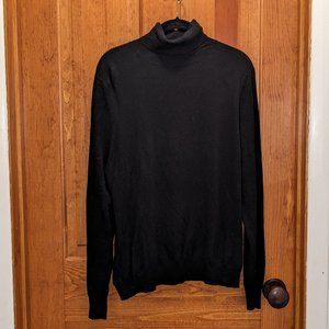 Women's black turtleneck. Rayon/Nylon. Size L. Linea by Louis Dell'Olio